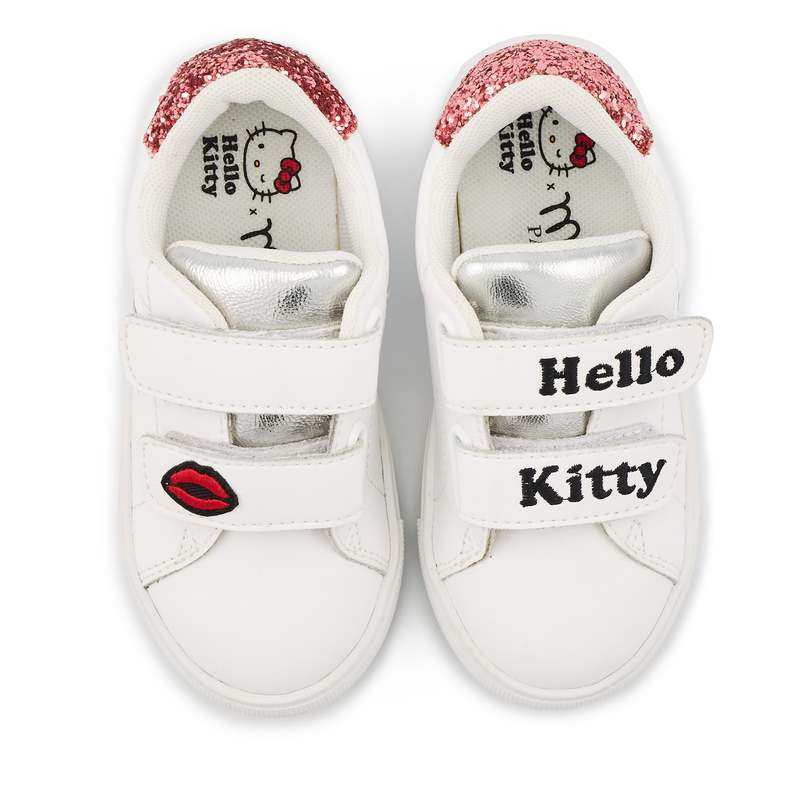 Baskets en cuir Mini Edith hello kitty glitter rose