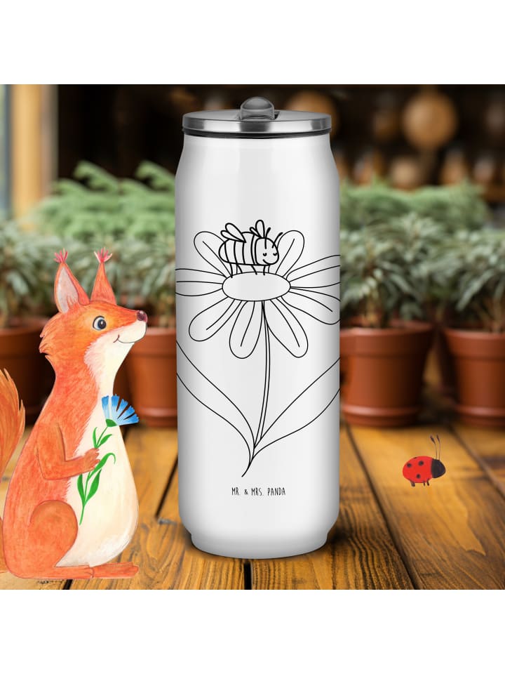 Mr. & Mrs. Panda Getränkedosen Trinkflasche Hummel Blume ohne Sp... in Weiß günstig kaufen onesize