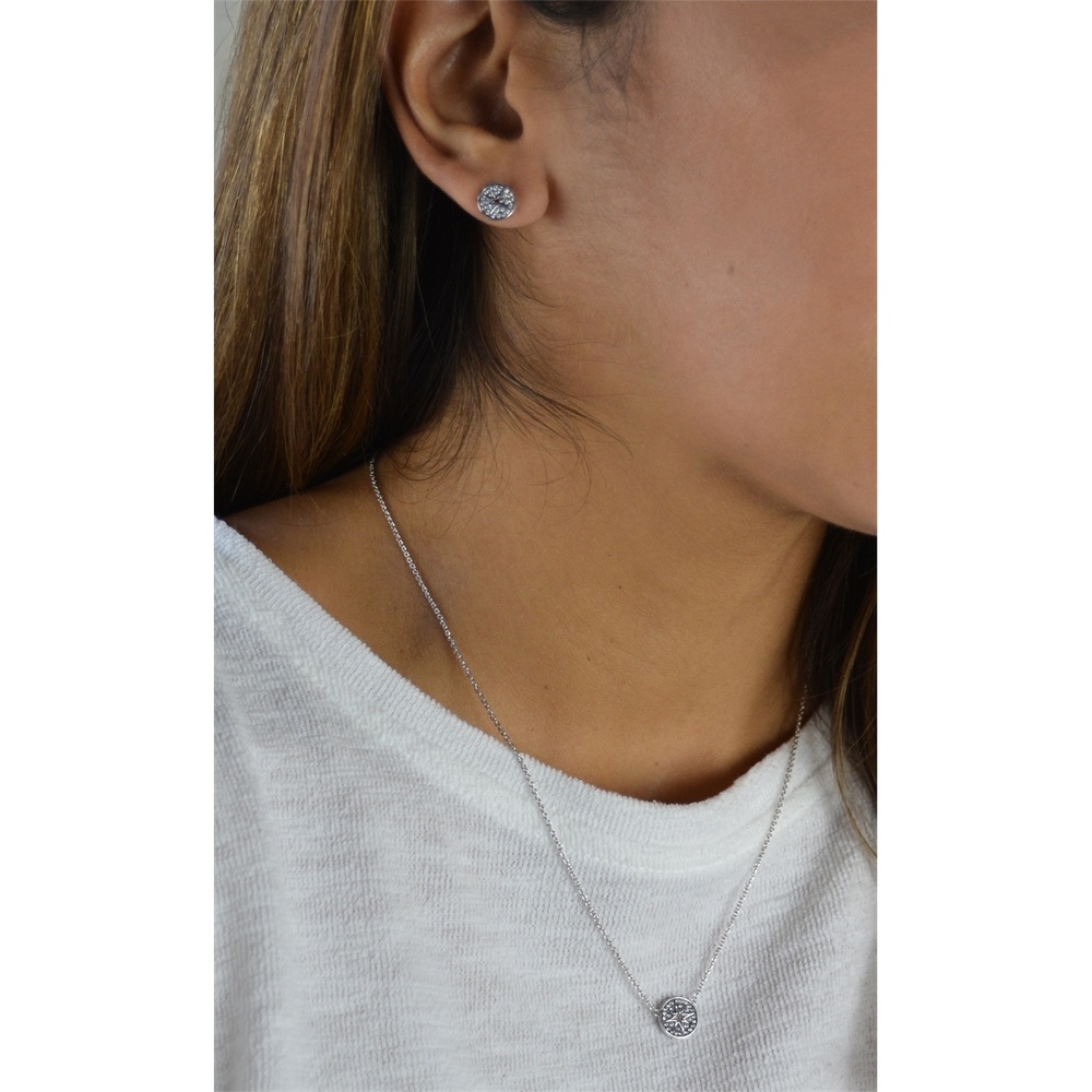 Pippa&Jean Collier tendance Étoilé Laiton Oxyde de zirconium (CZ) en Argent collier