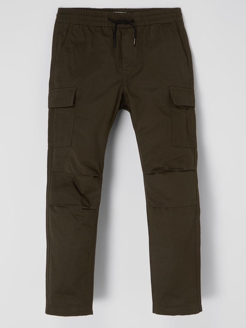 Loose Tapered Fit Cargohose aus Bio-Baumwolle in dunkelgrün