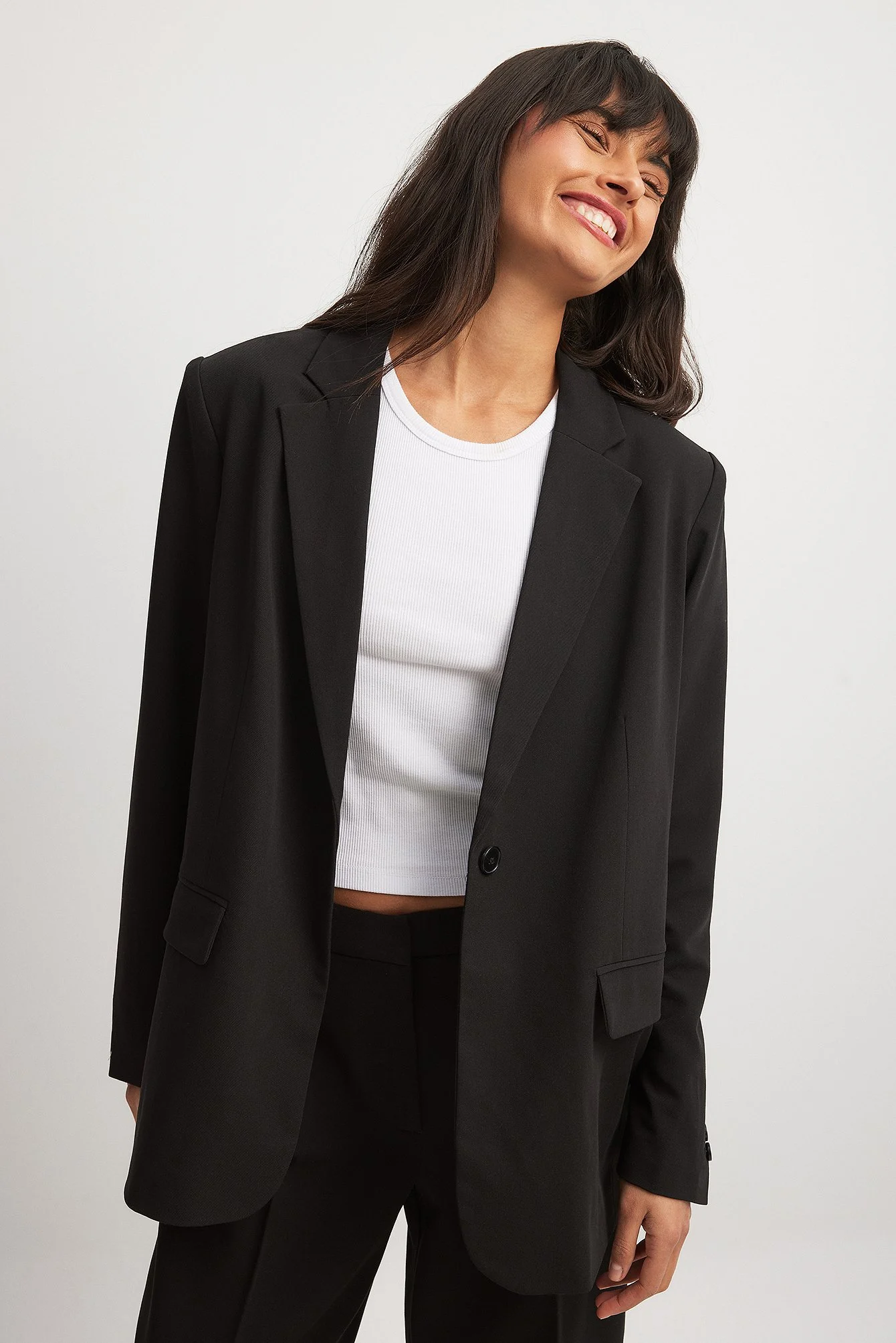 Oversize-Blazer mit einem Knopf