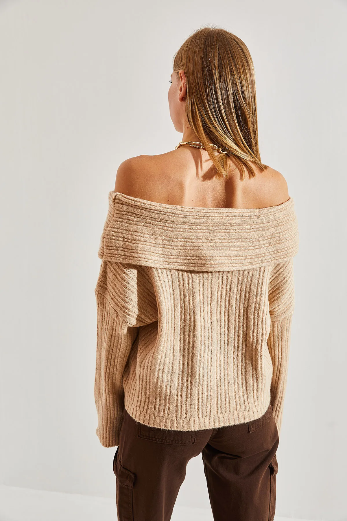 Bianco Lucci  Damenpullover mit Rüschenkragen