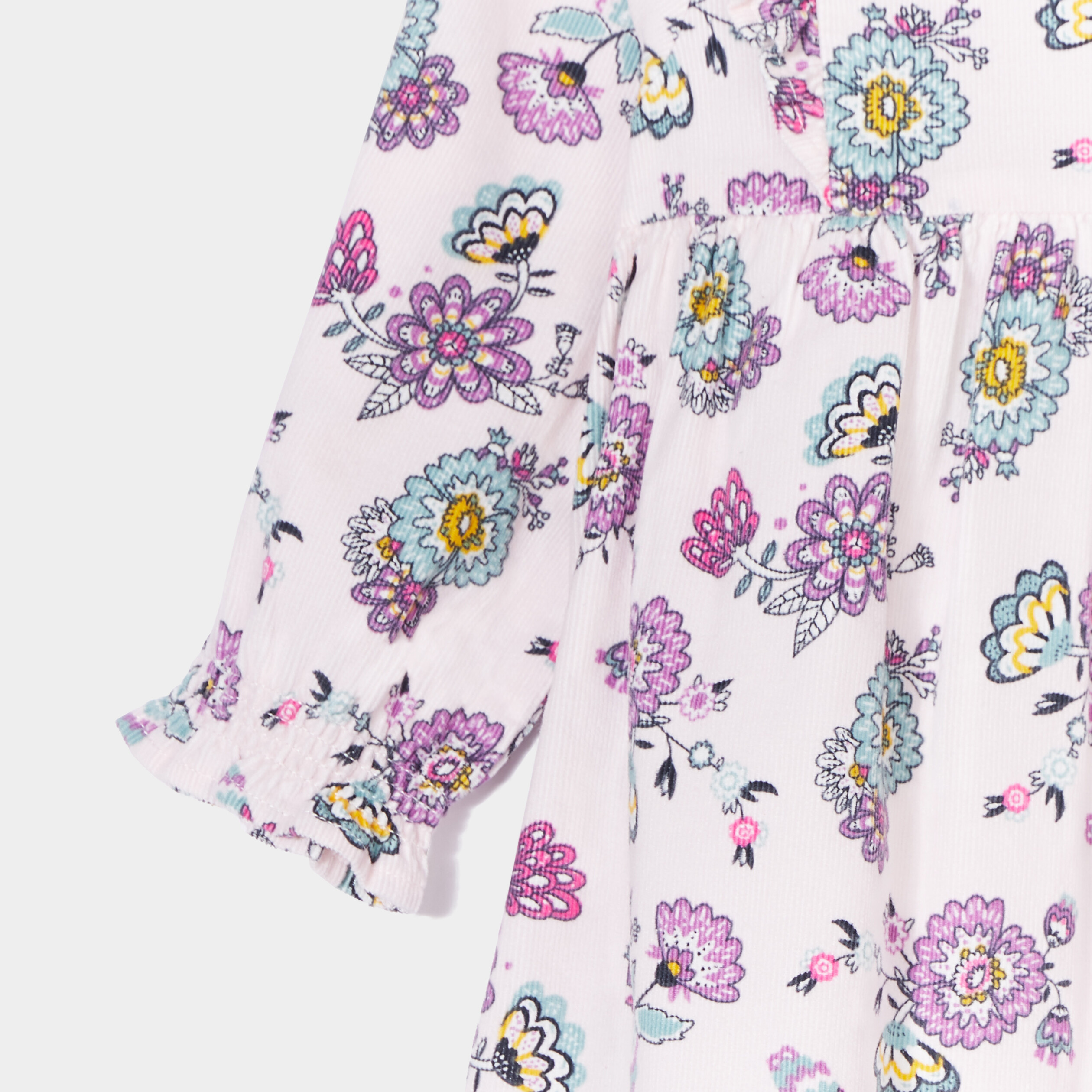 Robe velours à volants Creeks rose pastel bébé fille | La Halle