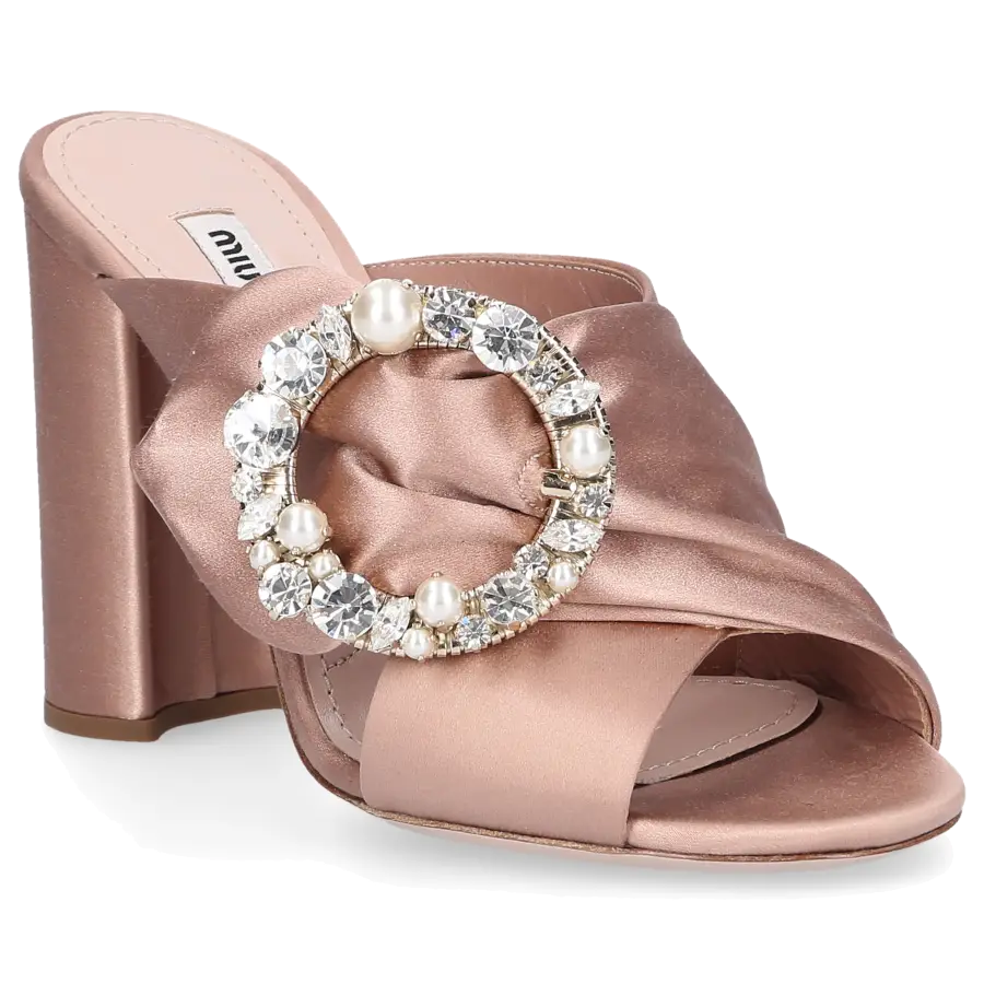 Miu Miu - Pantoletten Satin - beige