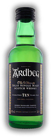Ardbeg TEN Maltwhisky 0,05 Liter Ardbeg TEN Maltwhisky 0,05 Liter Rauchig, salzig, jodhaltig und etwas schwerer. Alter 10 J. - 0,05	 Liter - Vol 46%