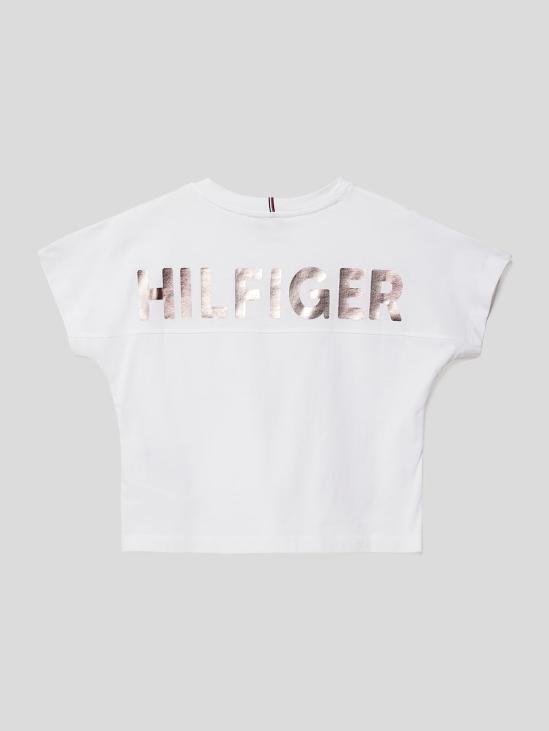 T-Shirt mit Brand-Schriftzügen in weiß