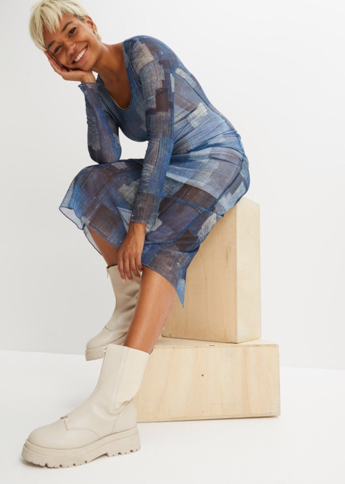 Maxikleid in Patch-Optik