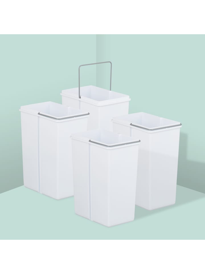 relaxdays Einbaumülleimer in Weiß - 4x 8 l günstig kaufen onesize