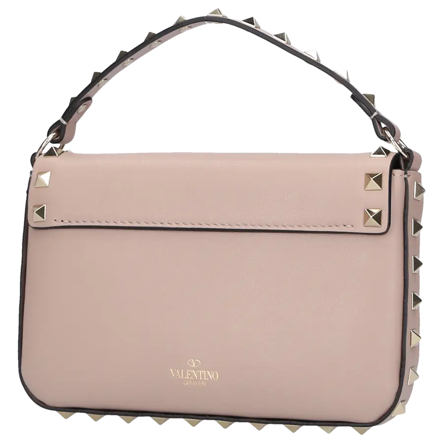 Valentino Garavani - Schultertasche ROCKSTUD Kalbsleder - beige