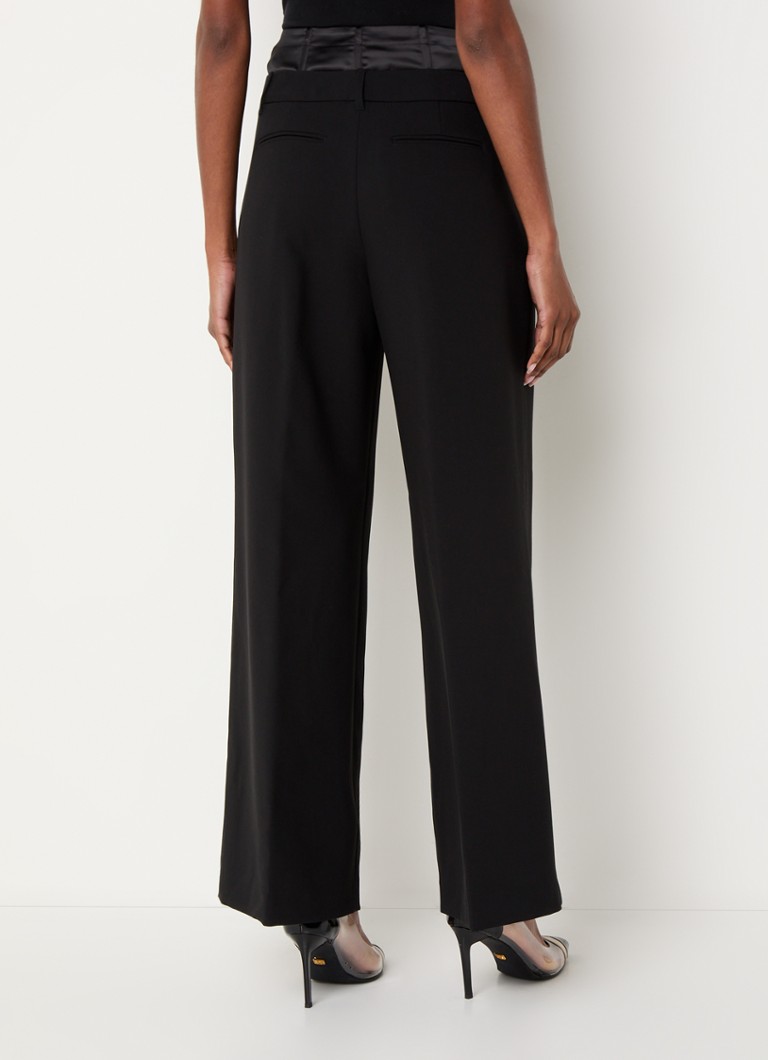 French Connection  Gemma Carey high waist wide fit pantalon met details van satijn