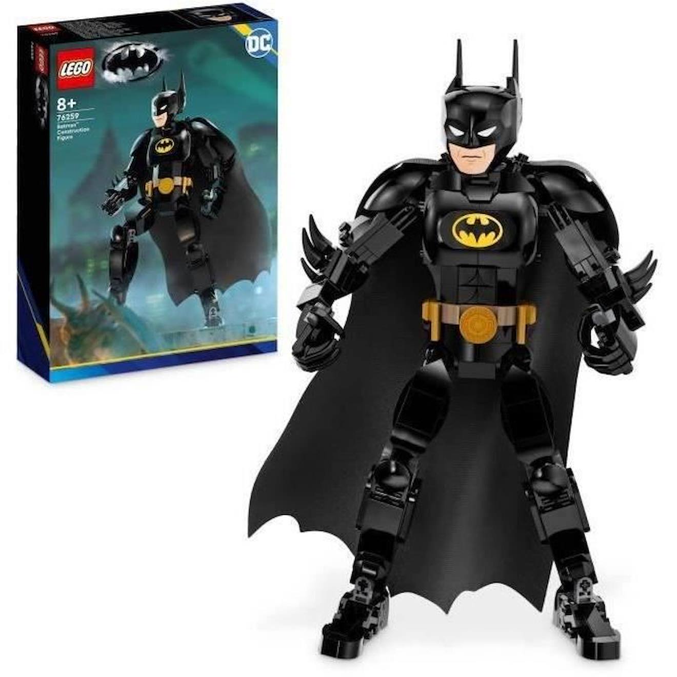 LEGO® DC 76259 La Figurine de Batman, Jouet de Super-héros avec Cape, Basé sur le film Batman 1989 noir