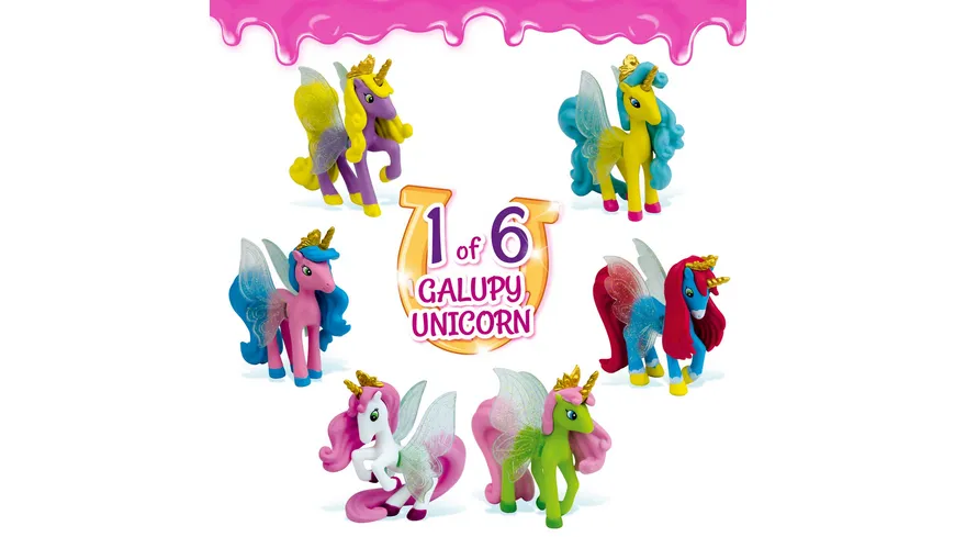 CRAZE - MAGIC SLIME Foilbag mit 75ml Schleim und 1 Galupy Unicorn Figur, 1 Stück, sortiert