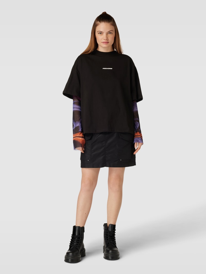 Oversized T-Shirt mit Label-Print Modell 'ARENDAL' in black