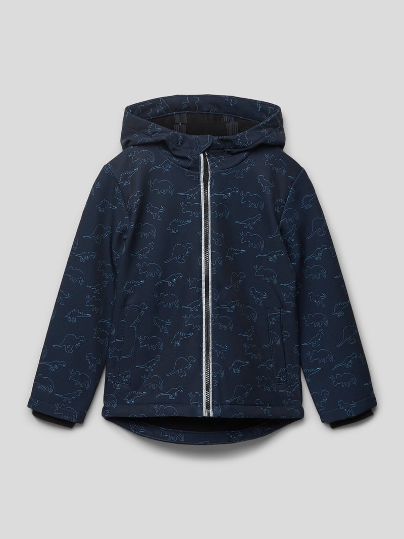Jacke mit Allover-Motiv-Print in marineblau