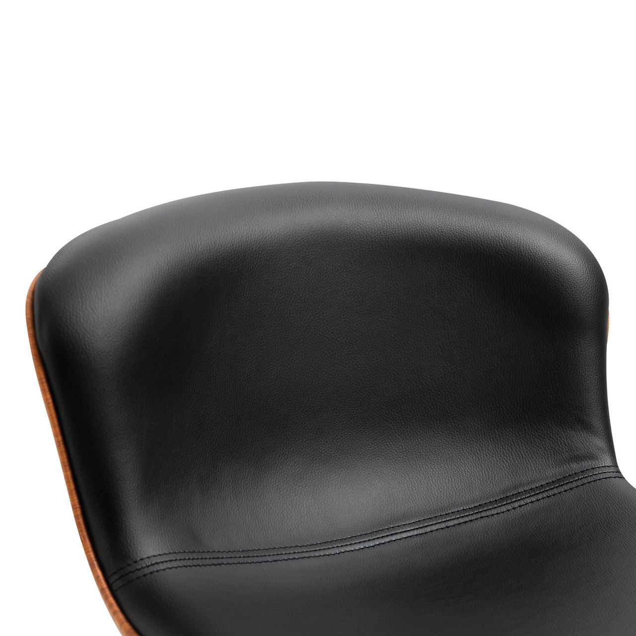 HOMCOM Barhocker mit Fußstütze, Barstuhl mit Rückenlehne, Bistrohocker, Esszimmerstuhl höhenverstellbar drehbar, PU, Schwarz, 2er-Set, 46 x 53,5 x 85-106 cm