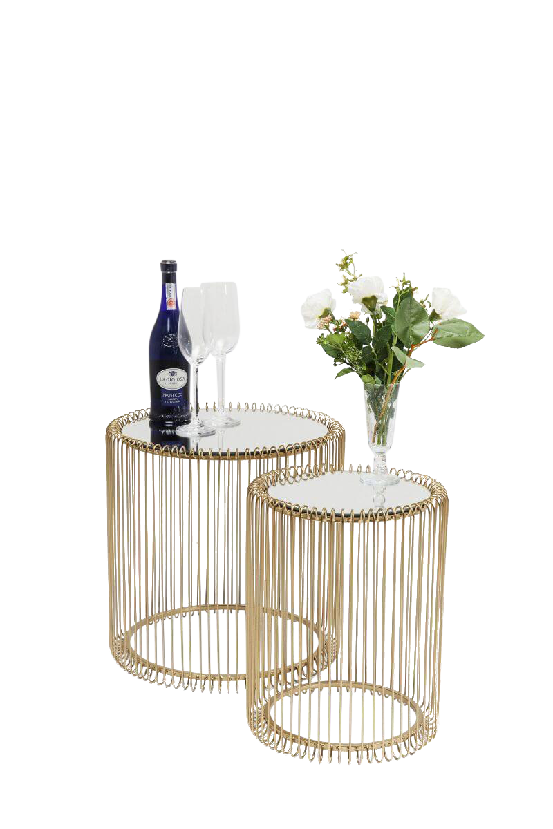 KARE Beistelltisch Wire 2er Set Messing