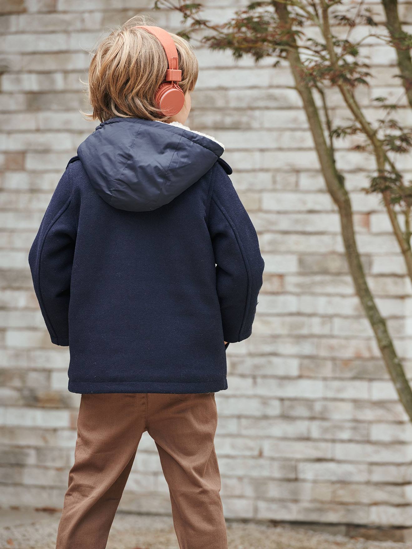 Vertbaudet Gefütterte Jungen Cabanjacke mit Recycling-Polyester - nachtblau