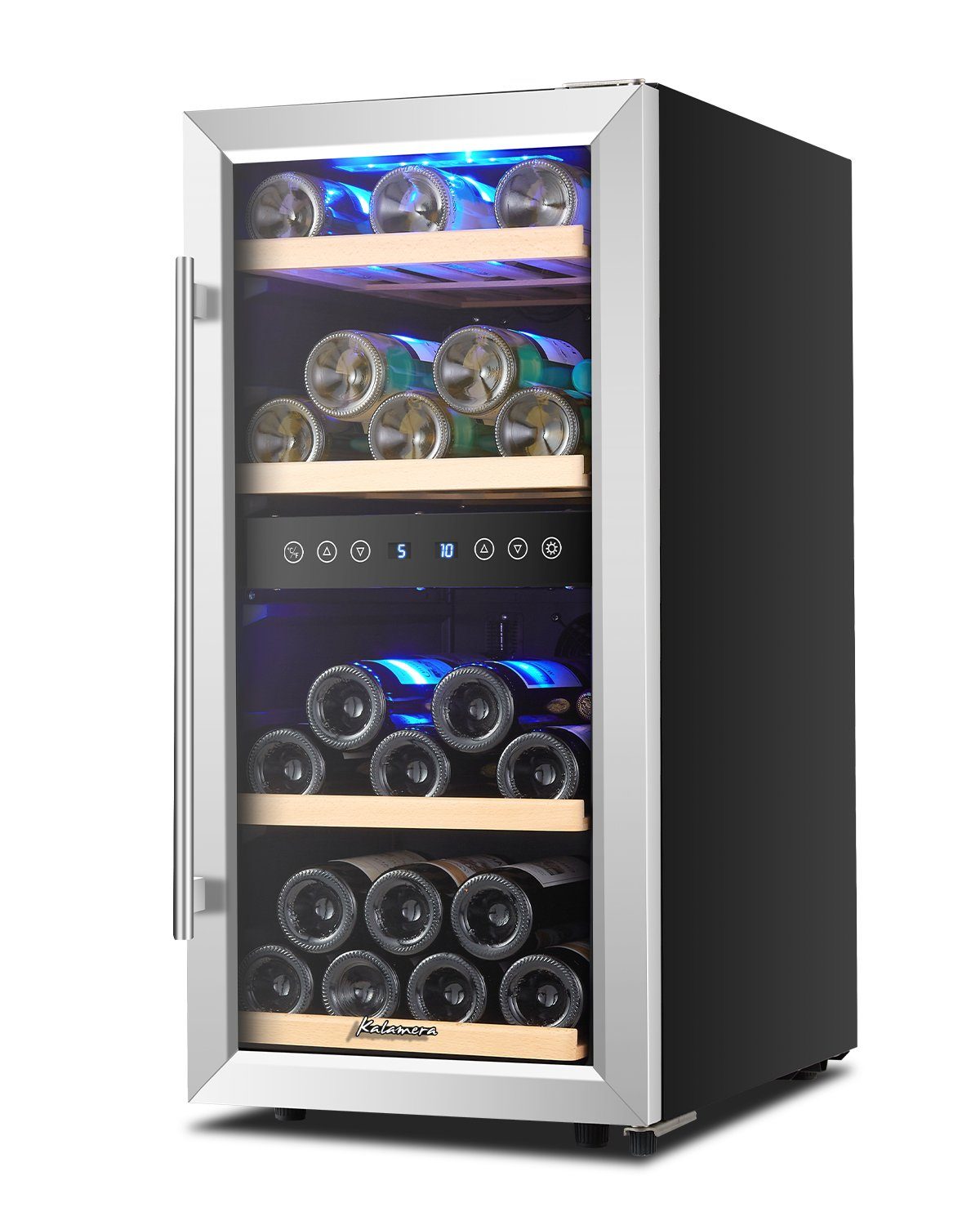 kalamera Weinkühlschrank KRC-33BSS, für 33 Standardflaschen á 0,75l,2 Zonen