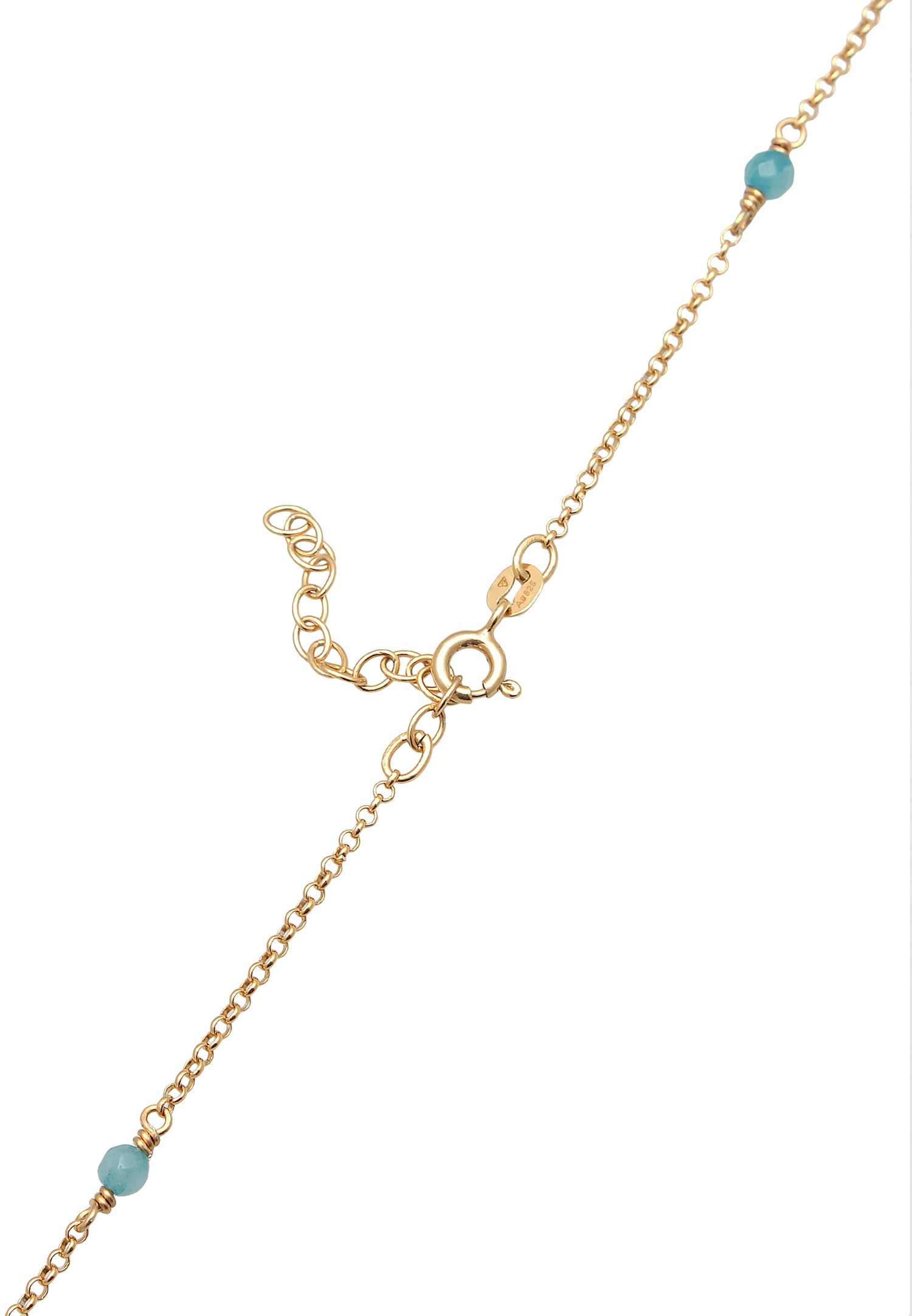 Collana da donna Elli con filigrana e perline di agata multicolore in argento sterling 925 placcato oro