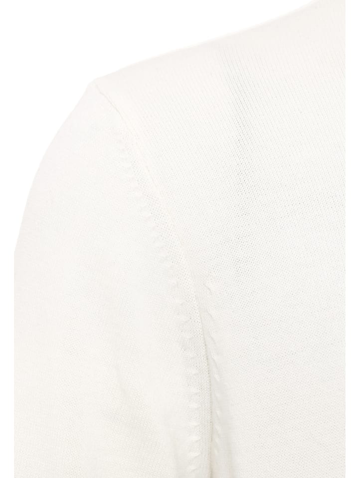 Felix Hardy Halber Reißverschluss Gestreifter Pullover in Ecru günstig kaufen