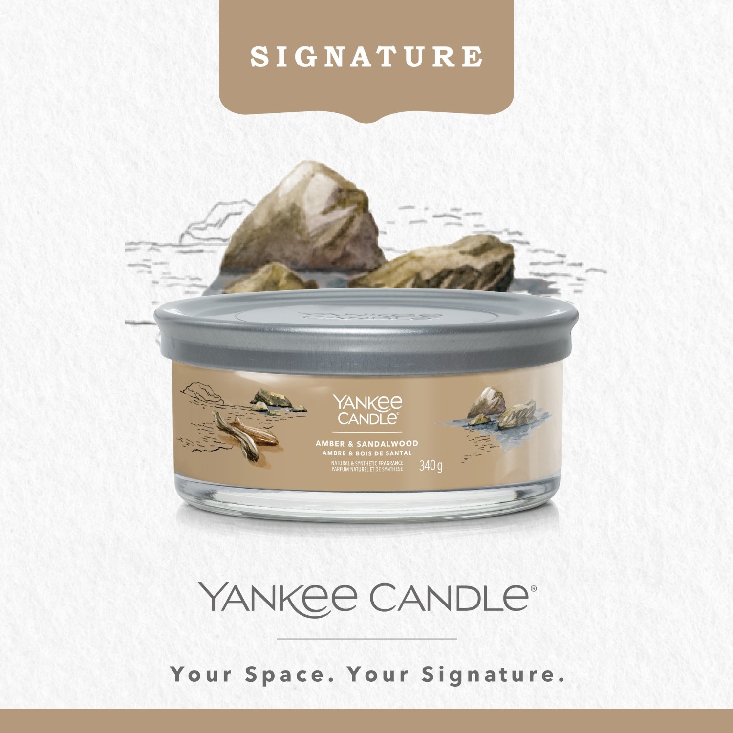 YANKEE CANDLE 5 Wicks Amber and Sandalwood