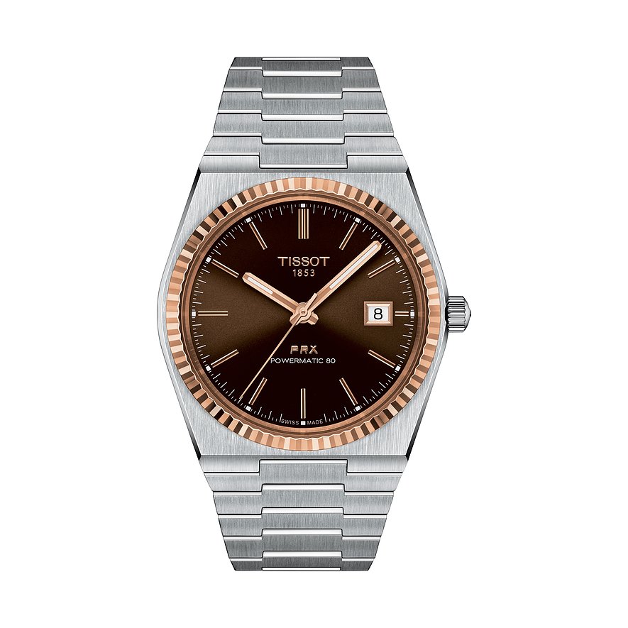 Tissot Herrenuhr PRX Powermatic 80 Stahl & 18K Goldlünette