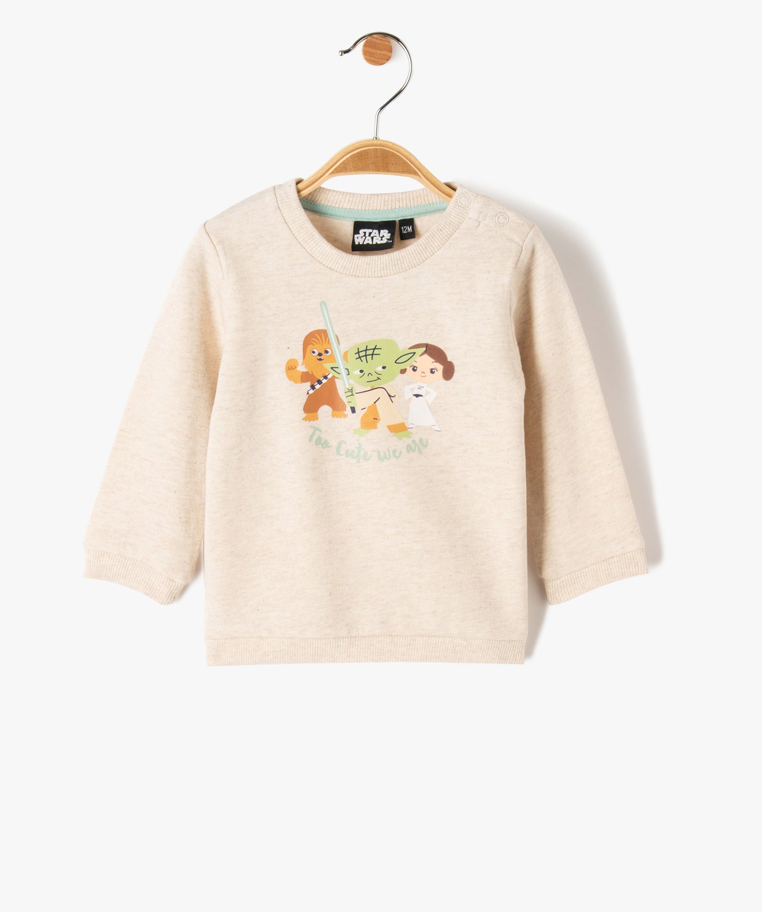 Sweat bébé en jersey molletonné imprimé - Star Wars ecru | GEMO