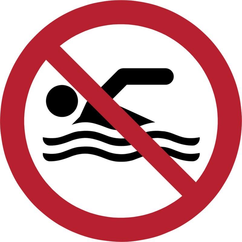 Djois Warnschild Schwimmen verboten Klebstoff, einschraubbar PP (Polypropylen) 20 (B) x 0,14 (H) cm 3 Stück