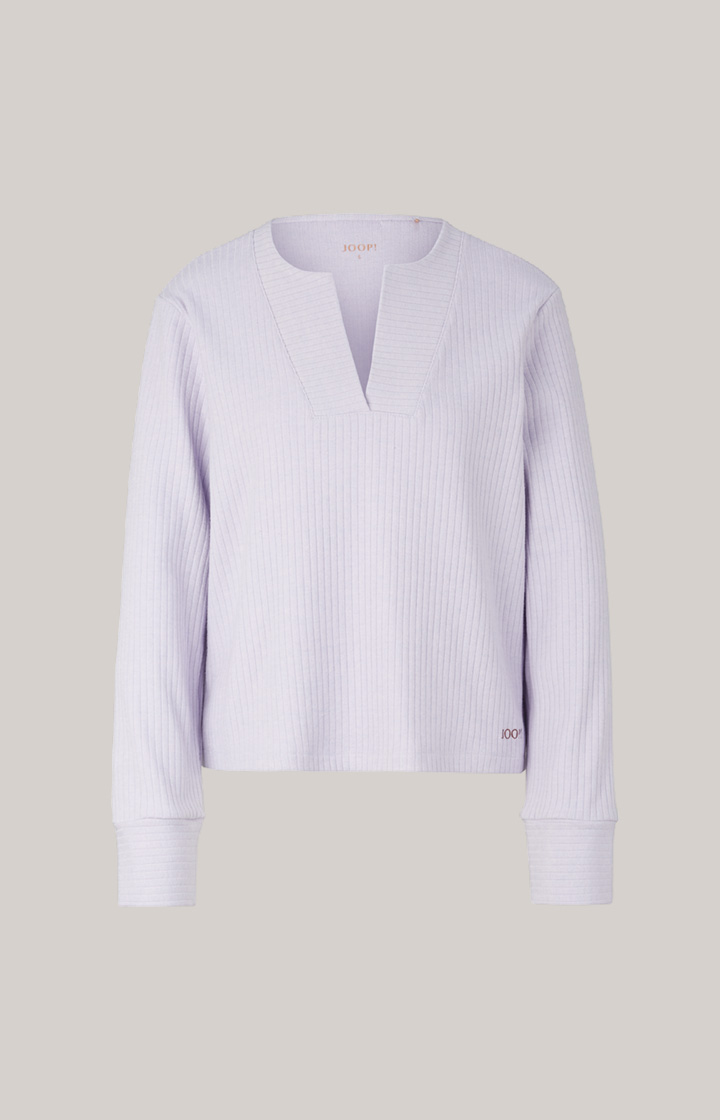 Loungewear Ripp-Longsleeve in Lavender