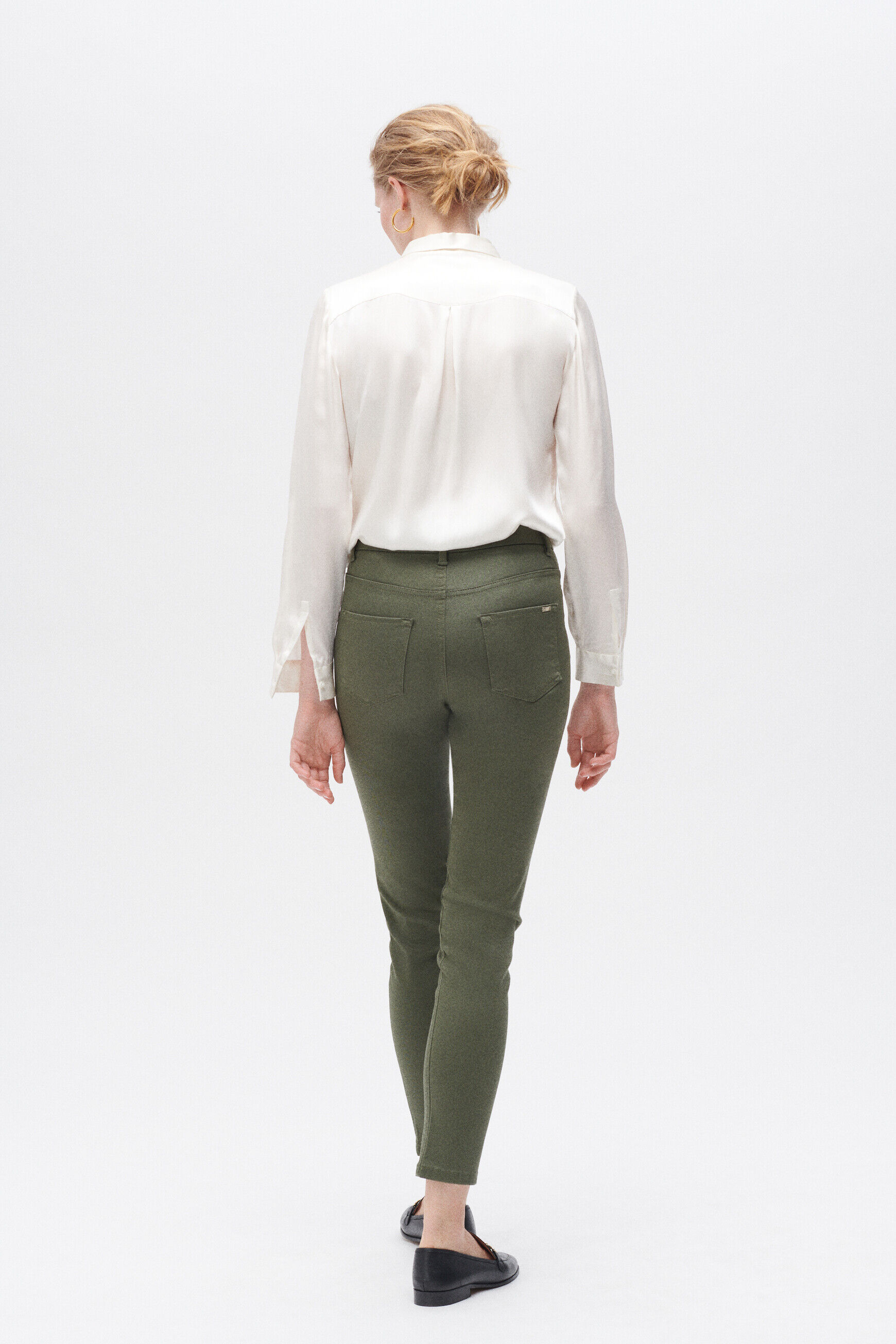 pantalon tony b vert kaki femme