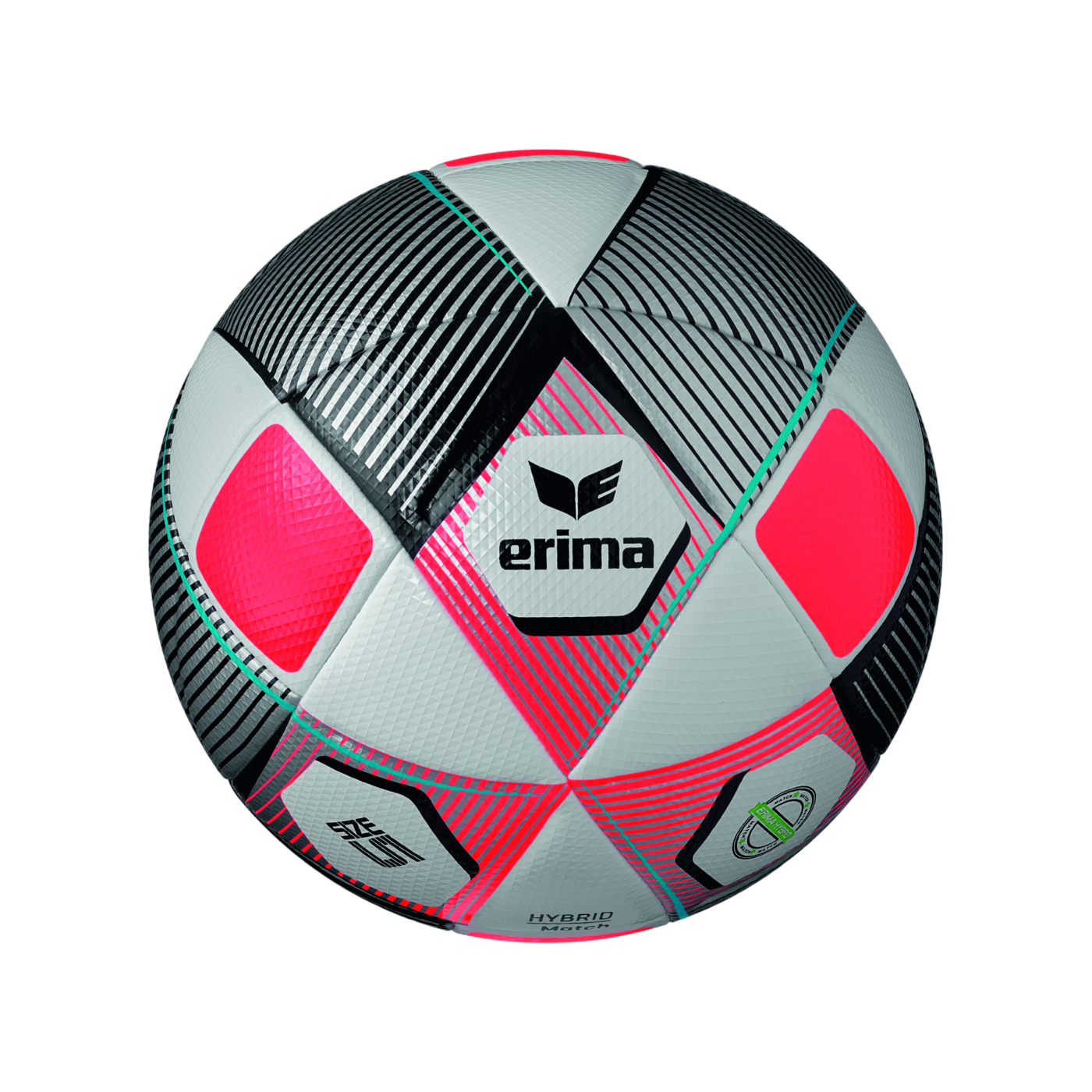 Erima Hybrid Match Spielball Silber Rot