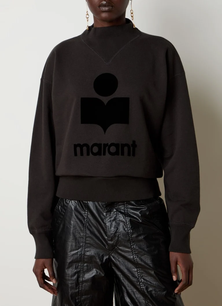 Tricou Moby de la Isabel Marant cu logo imprimat și decolteu înalt.
