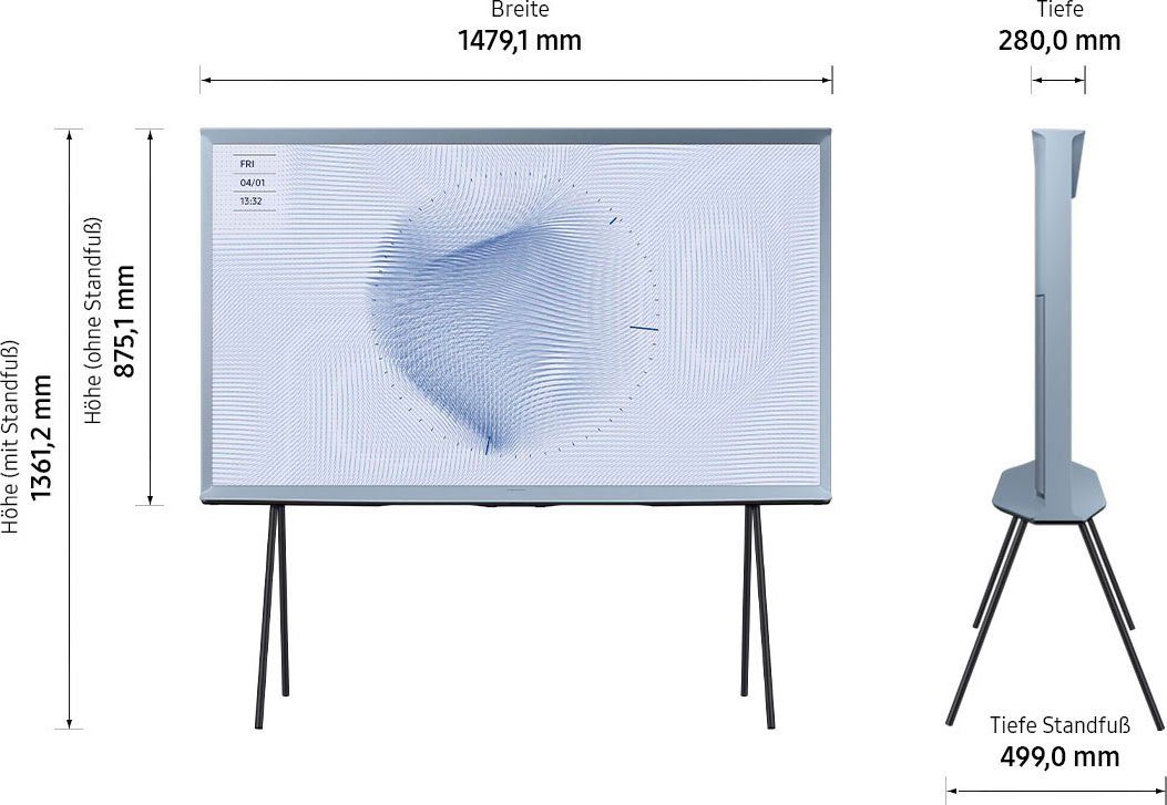 Samsung GQ65LS01BBU LED Lifestyle Fernseher (163 cm/65 Zoll, Smart-TV, Quantum HDR,Bestes Upscaling dank Quantum Prozessor 4k,Mattes Display)