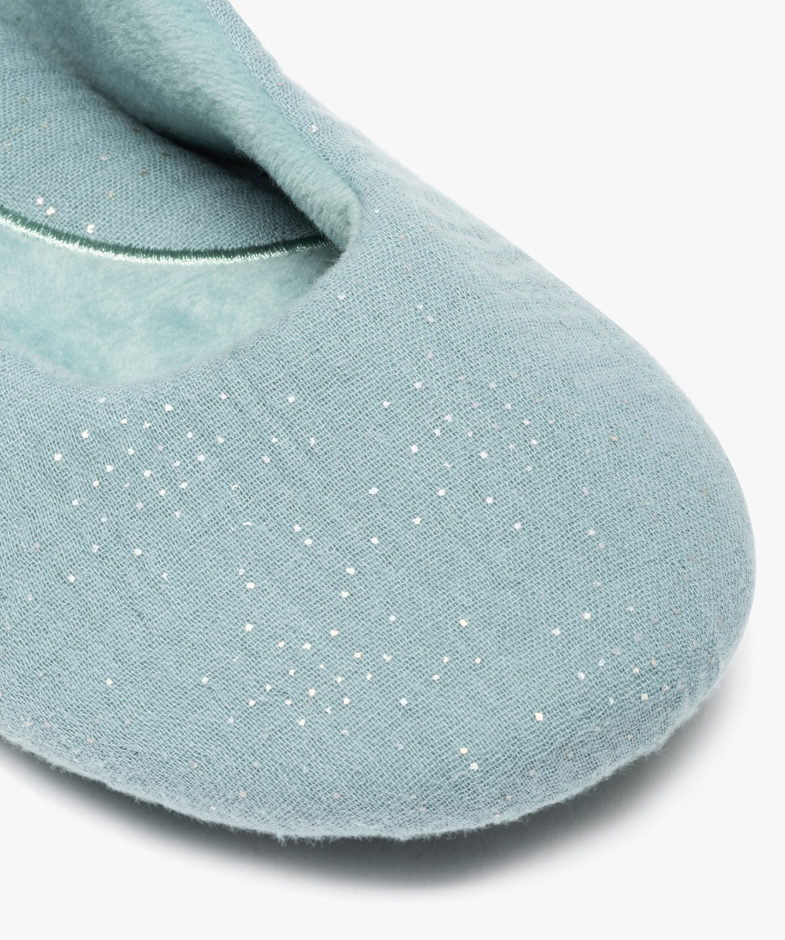 Chaussons femme ballerines en mousseline pailletée - Dim bleu | GEMO