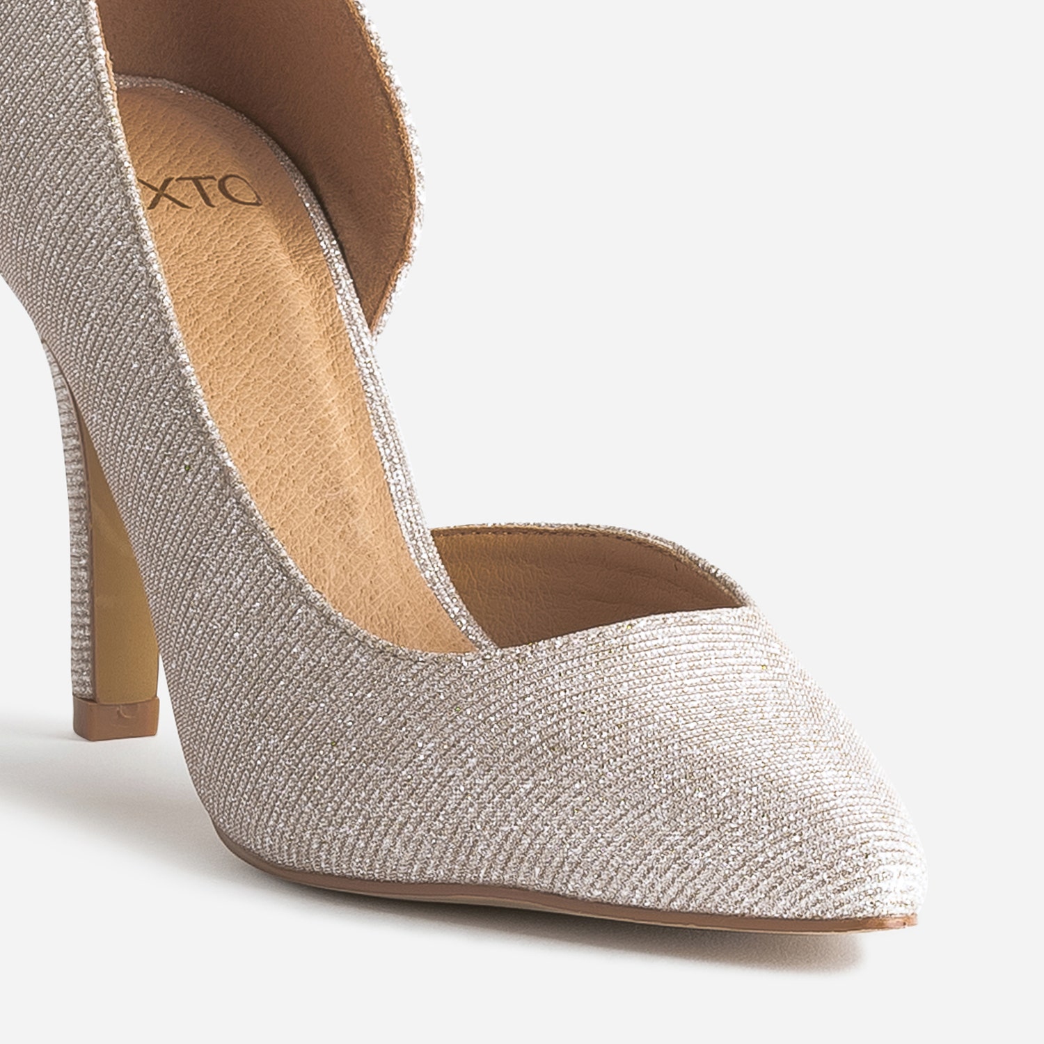 Stiletto TEXTO beige pailleté