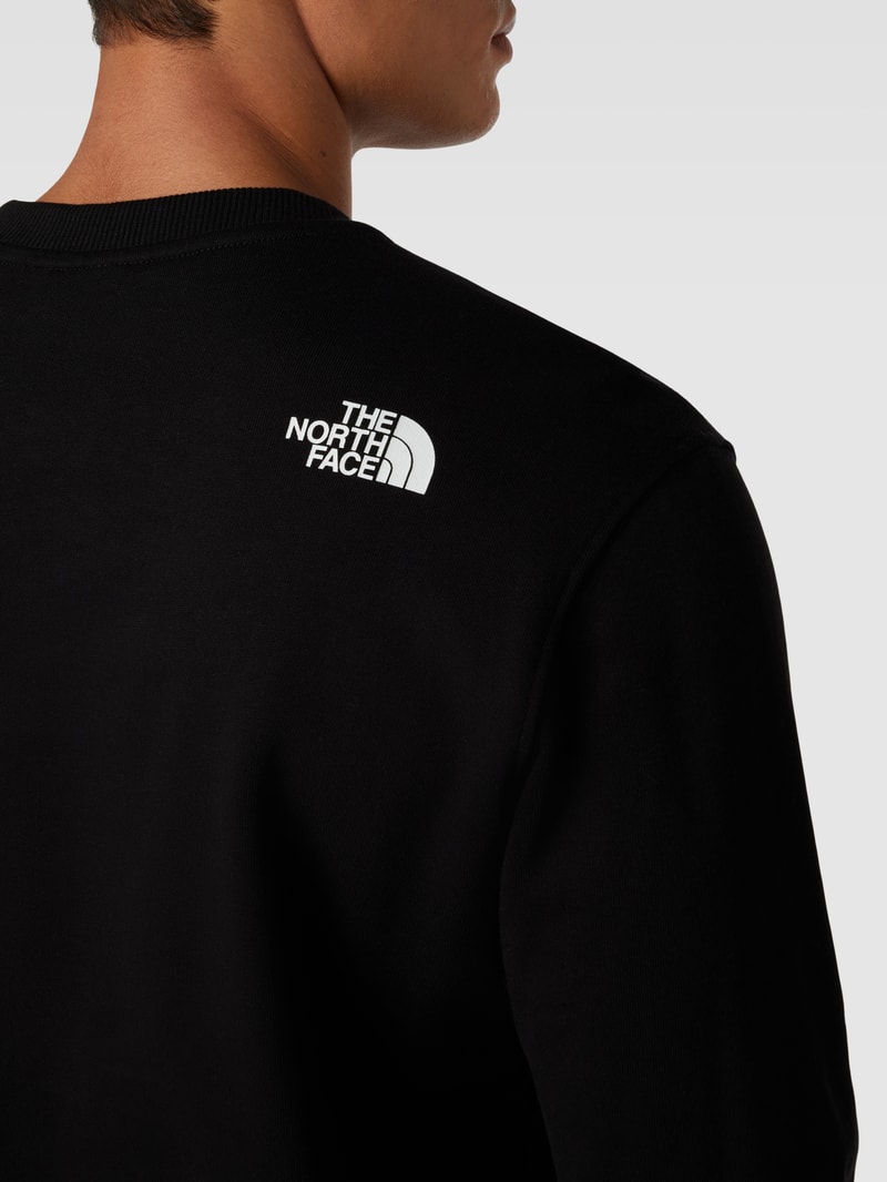 Sweatshirt mit Label-Print und Rundhalsausschnitt in schwarz