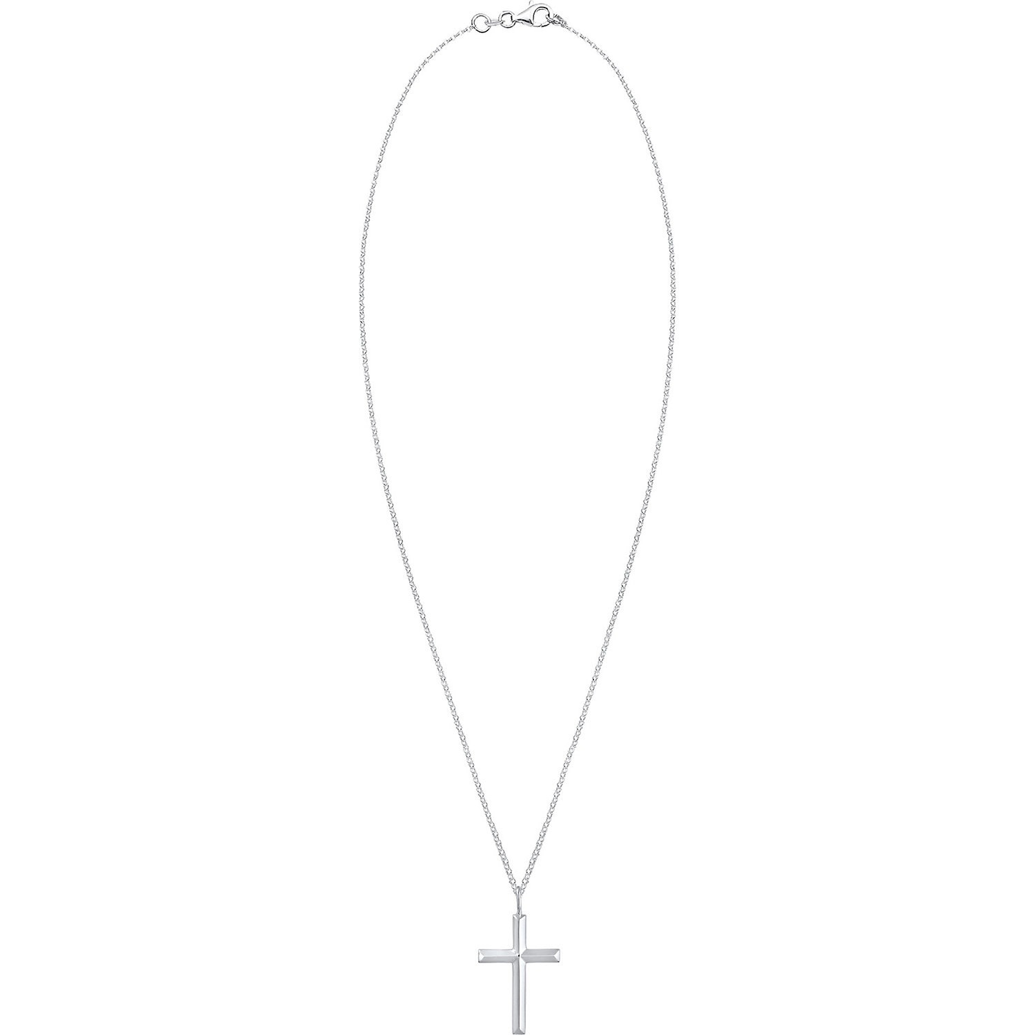 KUZZOI Halskette Herren Erbskette Kreuz Oxidiert Massiv 925 Silber
