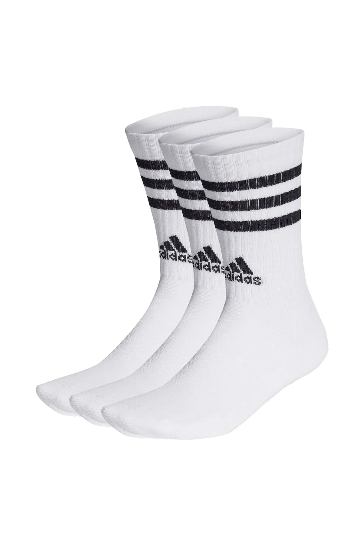 adidas  Unisex Socken, 3er Pack - 3-Streifen Cushioned Crew, Logo, Streifen, gepolstert