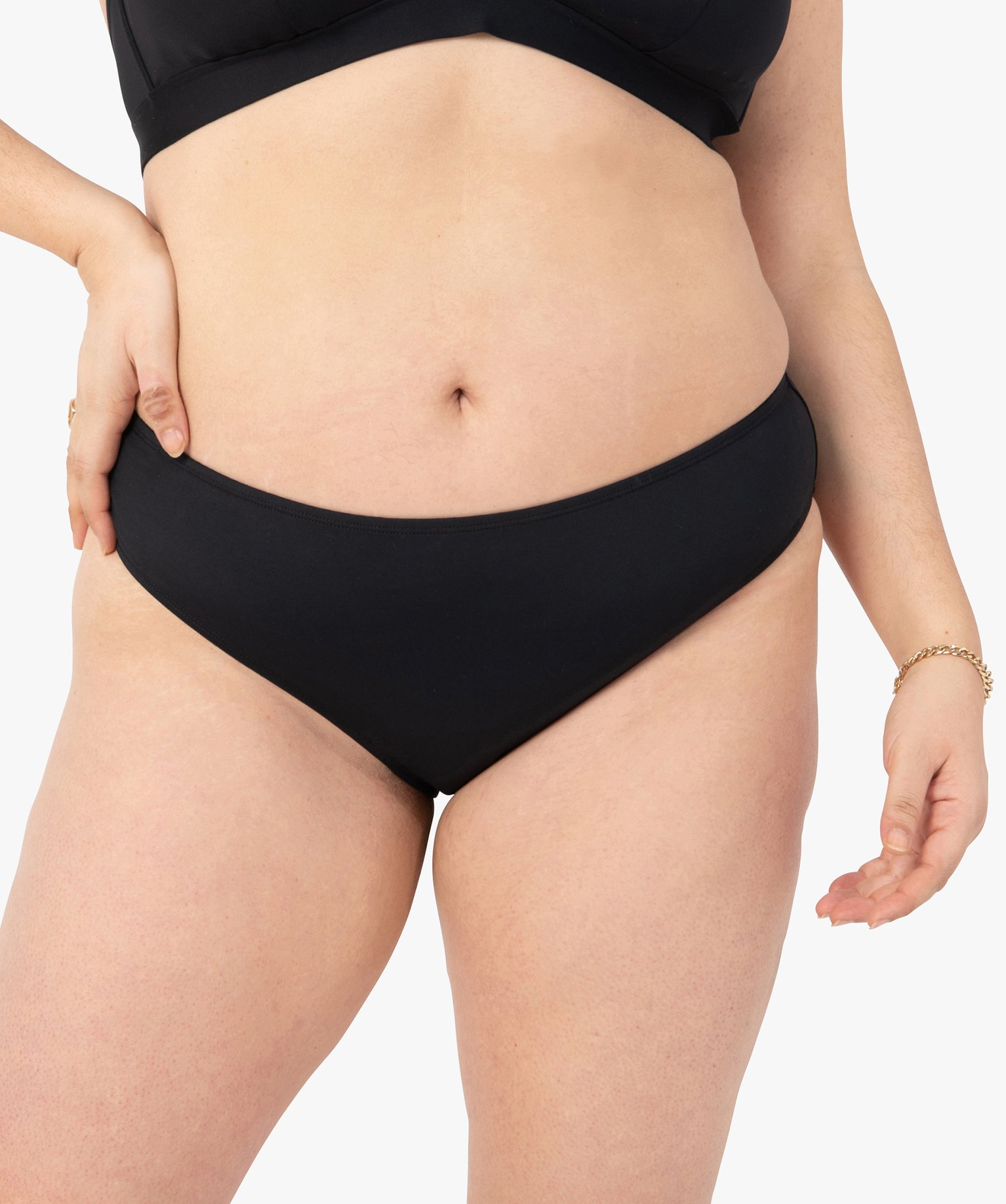 Bas de maillot de bain femme grande taille forme culotte noir | GEMO