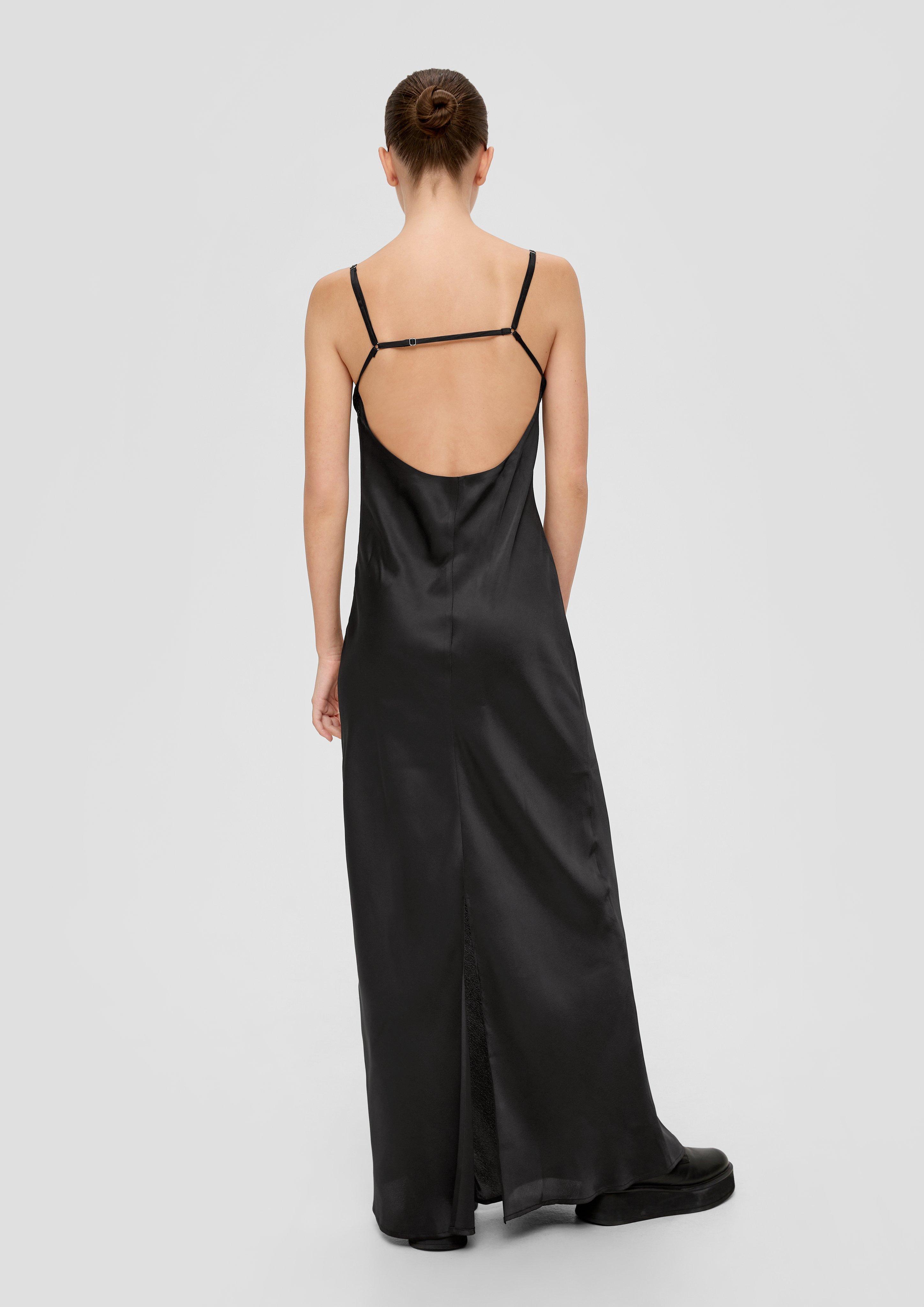 Satinkleid mit Kunstlederdetail | QS x ELIF  2135069-9999