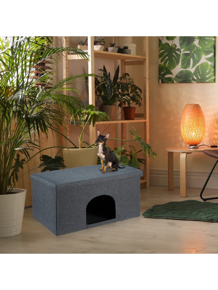 relaxdays Katzenhöhle in Grau -  (B)64,5 x (H)38,5 x (T)37,5 cm günstig kaufen onesize