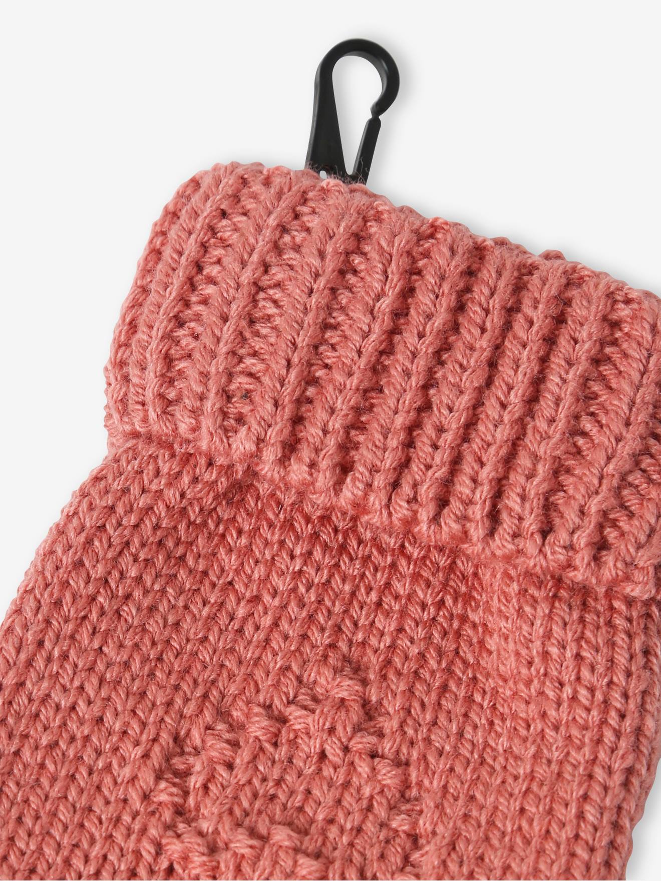 Vertbaudet Mädchen Baby-Set: Mütze, Rundschal & Fäustlinge - altrosa