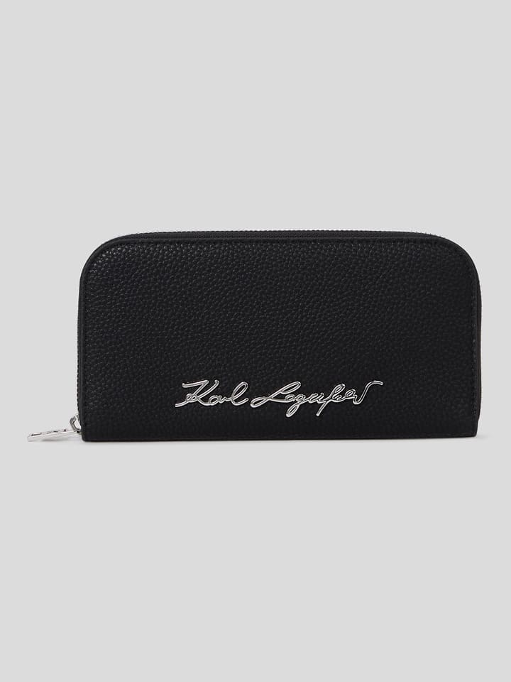 Karl Lagerfeld Leder-Geldbörse in Schwarz günstig kaufen onesize