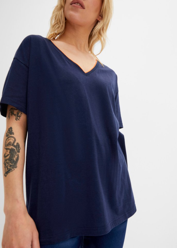 Shirt mit Kontrastfacing