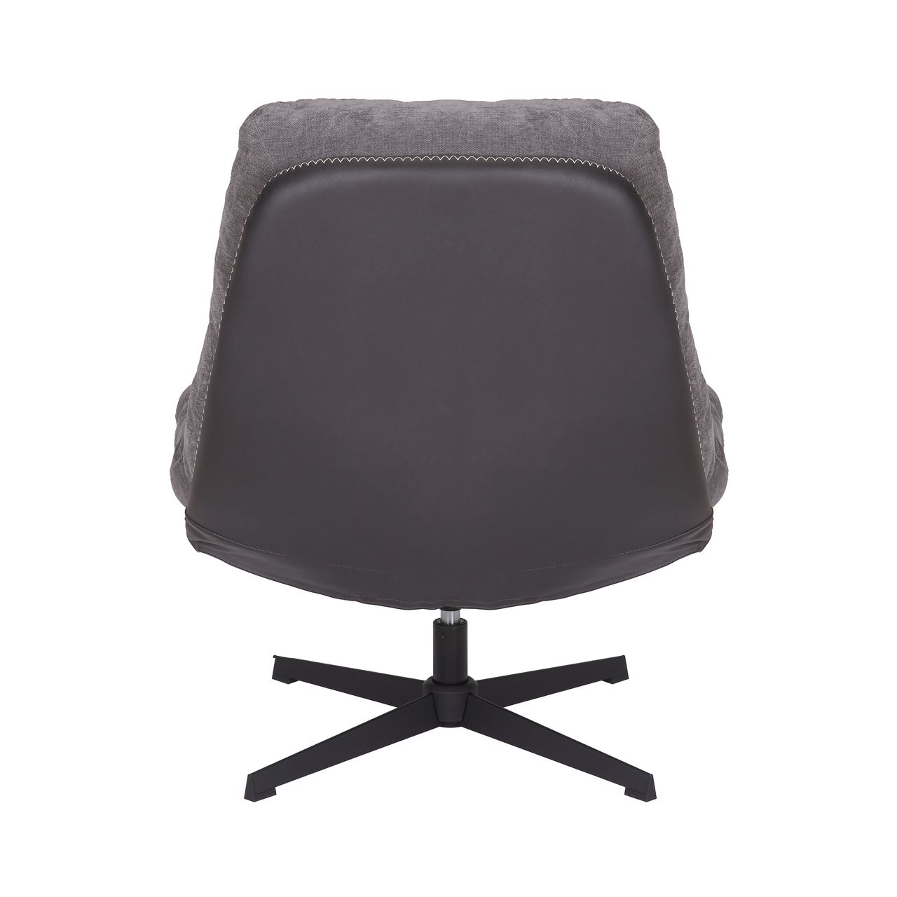 Better Home gepolsterter Drehstuhl, Relaxsessel mit Hocker hellgrau & schwarz