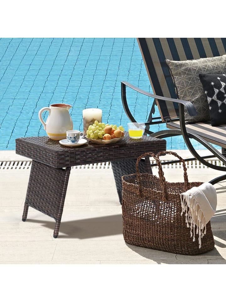 COSTWAY Gartentisch 60x40x40cm in Braun günstig kaufen onesize