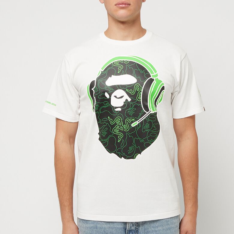 A Bathing Ape x Razer Neon Camo Ape Head Tee white