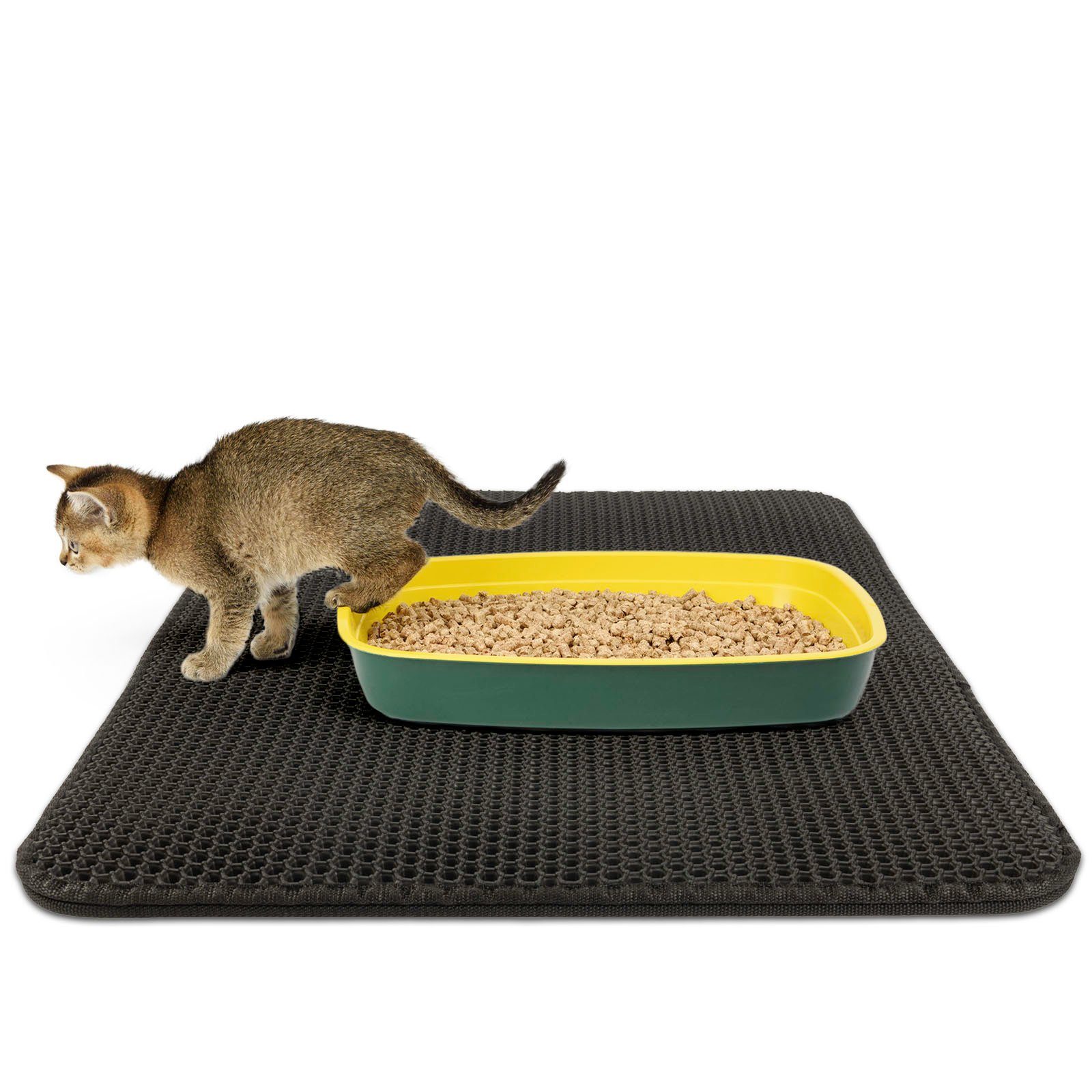 Kubus Katzentoilette Katzenstreumatte Kira, Doppelschichtiges Waben-Design, Verschiedene Farben