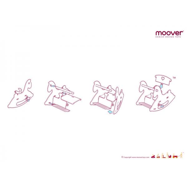 MOOVER Toys Schaukelpferd aus Holz (rot) / rocking horse