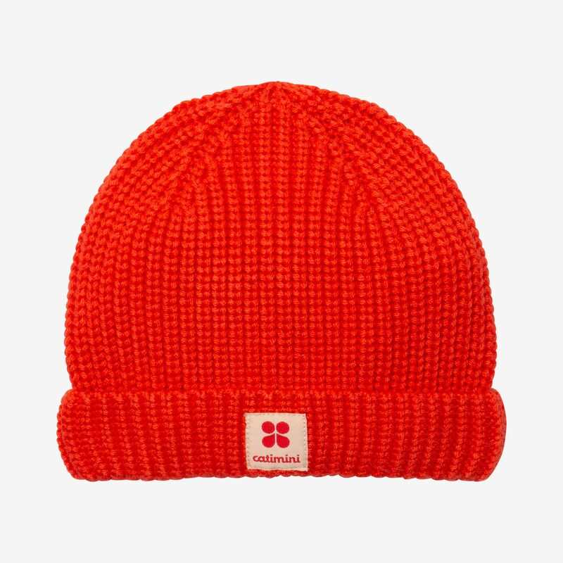 Bonnet bébé garçon rouge côtelé Catimini